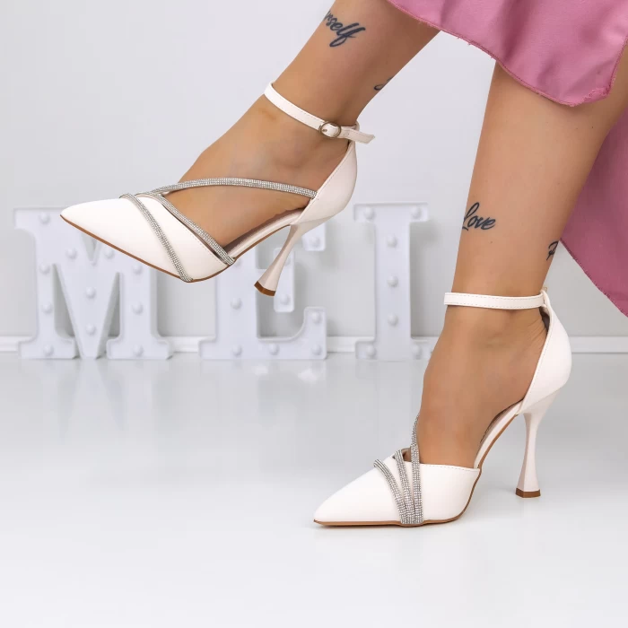 Pantofi Stiletto 3XKK22 Bej » meishop.life
