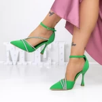 Pantofi Stiletto 3XKK22 Verde » meishop.life