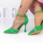 Pantofi Stiletto 3XKK22 Verde » meishop.life