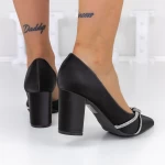 Pantofi cu Toc gros 3XKK16 Negru » meishop.life