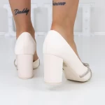 Pantofi cu Toc gros 3XKK16 Bej » meishop.life