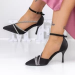 Pantofi cu Toc subtire 3XKK13 Negru » meishop.life