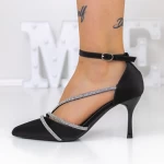 Pantofi cu Toc subtire 3XKK13 Negru » meishop.life
