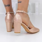 Pantofi cu Toc gros 2YXD63 Champagne » meishop.life