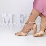 Pantofi cu Toc gros 2YXD63 Champagne » meishop.life