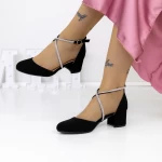 Pantofi cu Toc gros 2YXD62 Negru » meishop.life