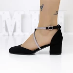 Pantofi cu Toc gros 2YXD62 Negru » meishop.life