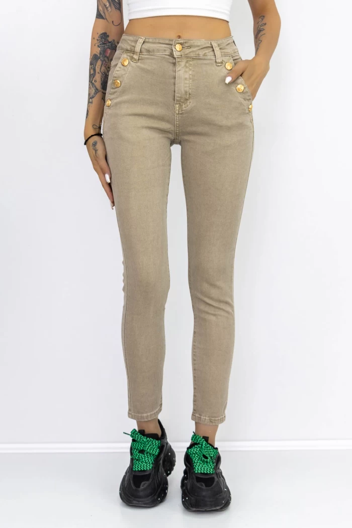 Blugi Dama HW-55C Bej » meishop.life