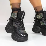 Ghete Dama cu Platforma 3SJN1 Negru » meishop.life