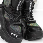 Ghete Dama cu Platforma 3SJN1 Negru » meishop.life