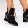 Botine Dama cu toc gros 3JF6 Negru Mei
