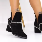 Botine Dama cu toc gros 3JF6 Negru » meishop.life