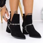 Botine Dama cu toc gros 3JF6 Negru » meishop.life