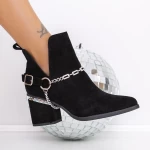 Botine Dama cu toc gros 3JF6 Negru » meishop.life