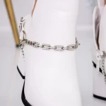 Botine Dama cu toc gros 3JF6 Alb » meishop.life