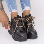 Ghete Dama cu Platforma 3SJN7 Negru » meishop.life