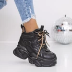 Ghete Dama cu Platforma 3SJN7 Negru » meishop.life