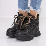 Ghete Dama cu Platforma 3SJN7 Negru » meishop.life
