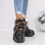 Ghete Dama cu Platforma 3SJN7 Negru » meishop.life