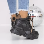 Ghete Dama cu Platforma 3SJN7 Negru » meishop.life
