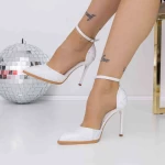 Pantofi Stiletto 3DC30 Alb » meishop.life