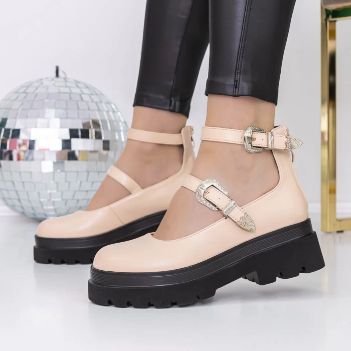 Pantofi Casual Dama 3LE22 Bej » meishop.life