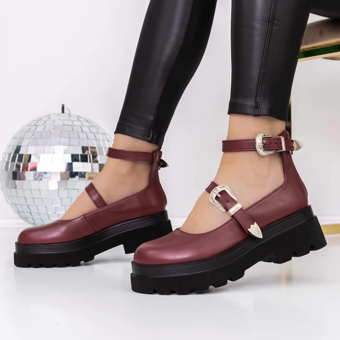 Pantofi Casual Dama 3LE22 Visiniu » meishop.life