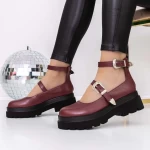Pantofi Casual Dama 3LE22 Visiniu » meishop.life