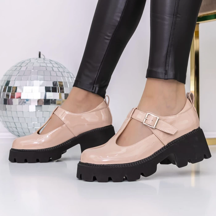 Pantofi Casual Dama 3LE21 Bej » meishop.life