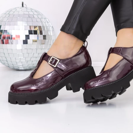 Pantofi Casual Dama 3LE21 Visiniu » meishop.life