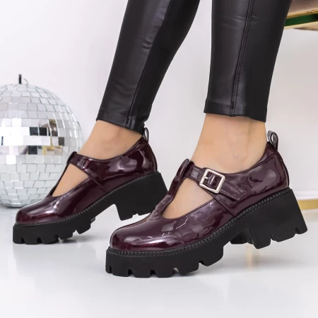 Pantofi Casual Dama 3LE21 Visiniu » meishop.life
