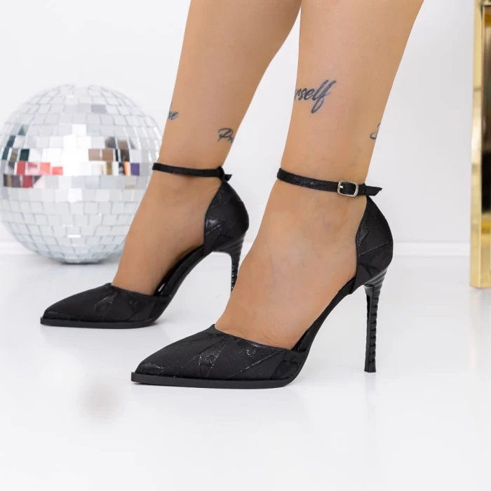 Pantofi Stiletto 3DC30 Negru » meishop.life