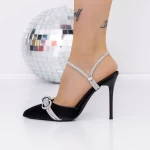 Pantofi cu Toc subtire 3DC29 Negru » meishop.life