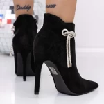 Botine Dama cu Toc subtire 3SYX32 Negru » meishop.life