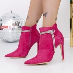 Botine Dama cu Toc subtire 3SYX32 Roz » meishop.life