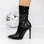 Botine Dama cu Toc subtire 3YJ6 Negru » meishop.life