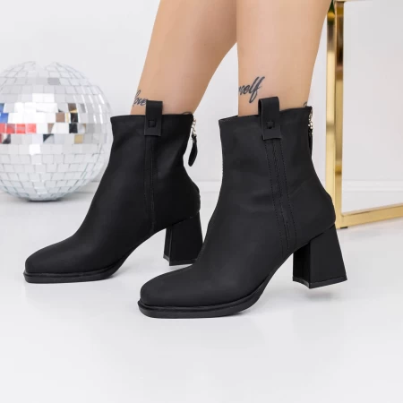 Botine Dama cu Toc gros 3YL8 Negru » meishop.life
