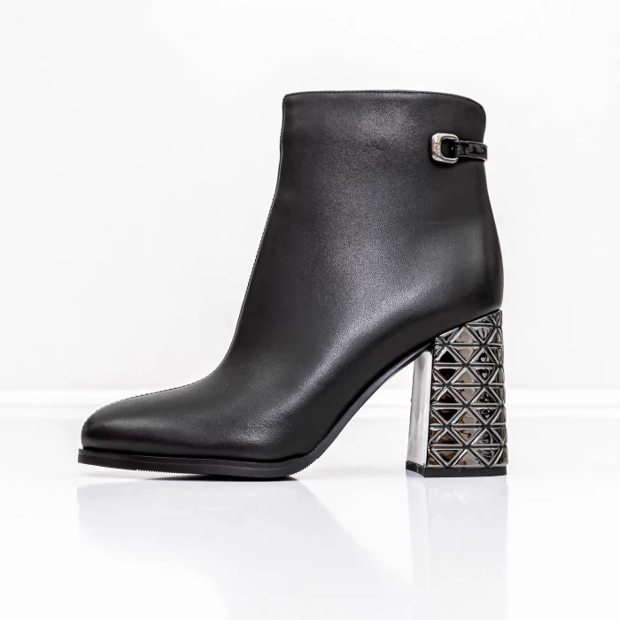 Botine Dama cu toc gros K9071-61A Negru » meishop.life