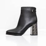 Botine Dama cu toc gros K9071-61A Negru » meishop.life