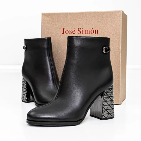 Botine Dama cu toc gros K9071-61A Negru » meishop.life