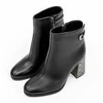 Botine Dama cu toc gros K9071-61A Negru » meishop.life