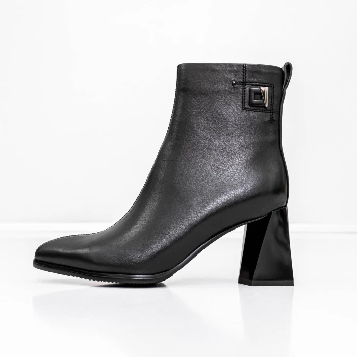 Botine Dama cu toc gros K5826-5049A Negru » meishop.life