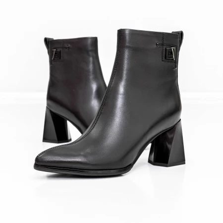 Botine Dama cu toc gros K5826-5049A Negru » meishop.life