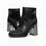 Botine Dama cu toc gros K9071-61B Negru » meishop.life