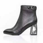 Botine Dama cu toc gros K9196-1B Negru » meishop.life