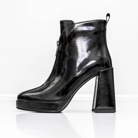 Botine Dama cu toc gros M03-03 Negru » meishop.life