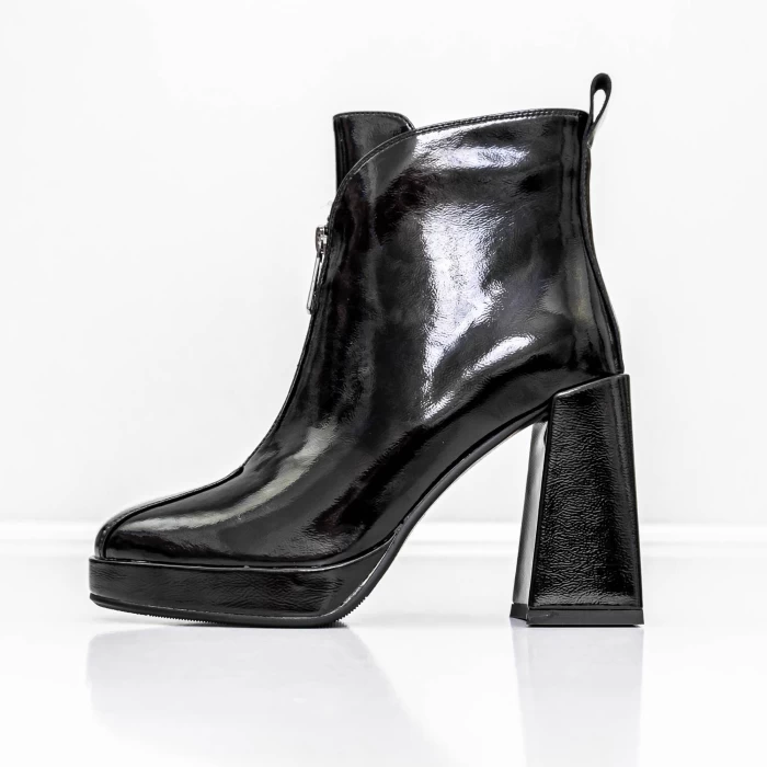 Botine Dama cu toc gros M03-03 Negru » meishop.life