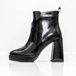 Botine Dama cu toc gros M03-03 Negru » meishop.life