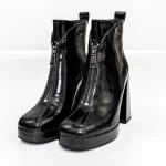 Botine Dama cu toc gros M03-03 Negru » meishop.life