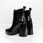 Botine Dama cu toc gros M03-03 Negru » meishop.life